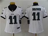Women's Philadelphia Eagles #11 A. J. Brown White Vapor Stitched Football Jersey,baseball caps,new era cap wholesale,wholesale hats